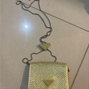 Prada yellow  Crystal-Embellished Women's Bag